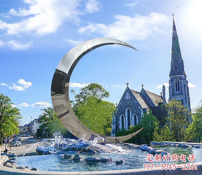 廊坊不锈钢景观月亮雕塑精美绝伦