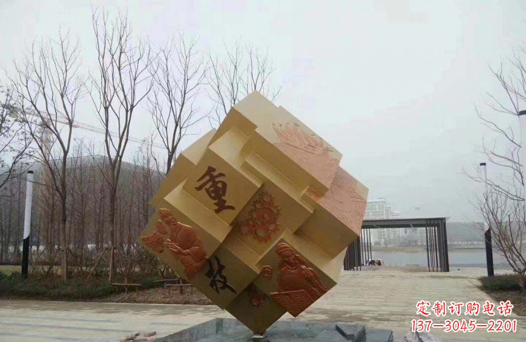 廊坊不锈钢魔方雕塑给景观增添丰富多彩