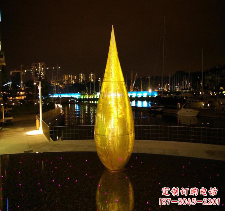 廊坊不锈钢水滴雕塑给环境带来美丽