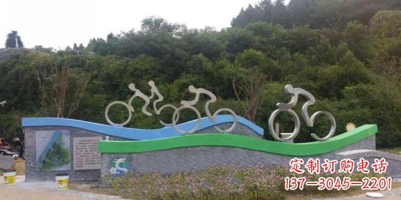 廊坊不锈钢自行车雕塑——给景区增添一抹绚烂
