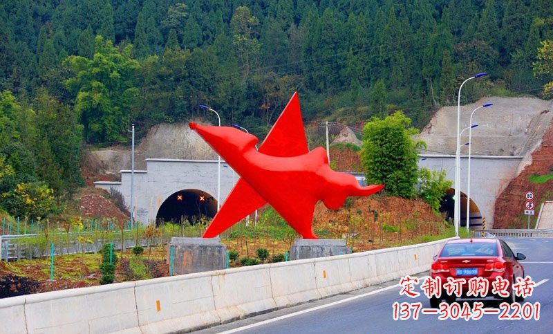 廊坊不锈钢五角星雕塑标志着和平与希望