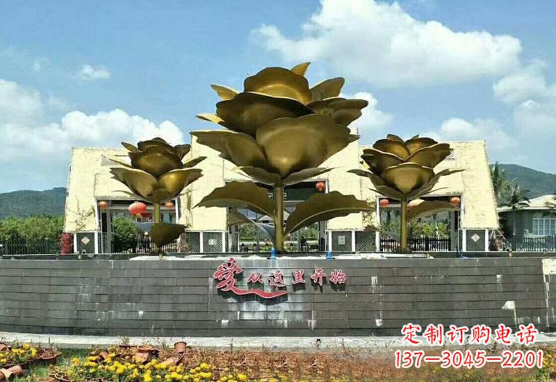 廊坊不锈钢玫瑰雕塑美丽的艺术品