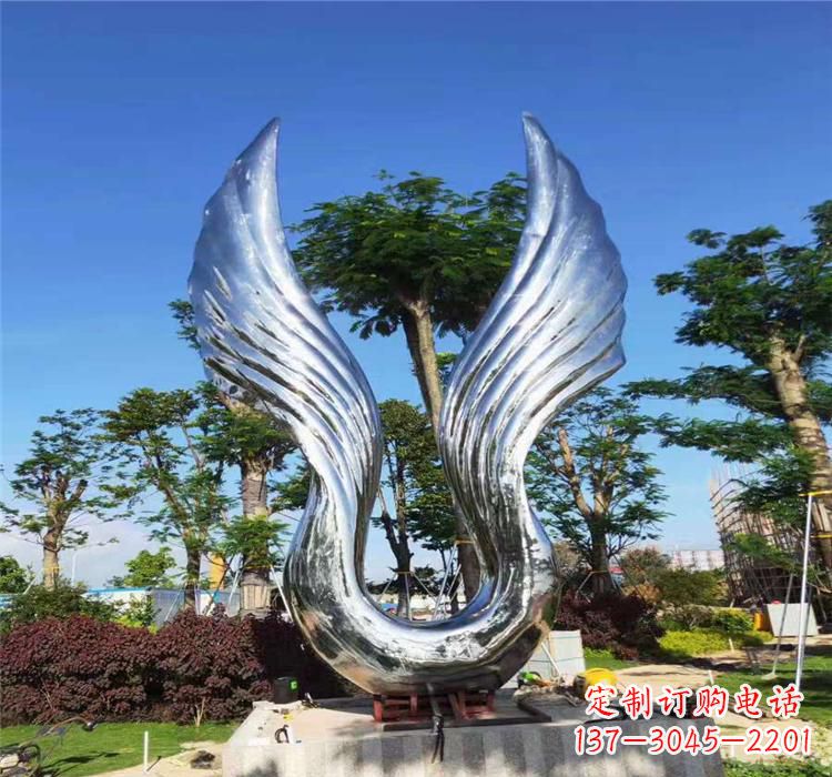 廊坊精美不锈钢翅膀雕塑