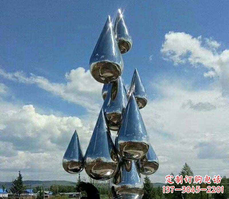 廊坊不锈钢镜面大型水滴雕塑——艺术精美、精致优雅