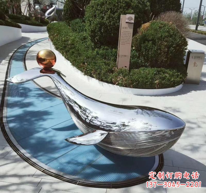 廊坊精美不锈钢海豚雕塑