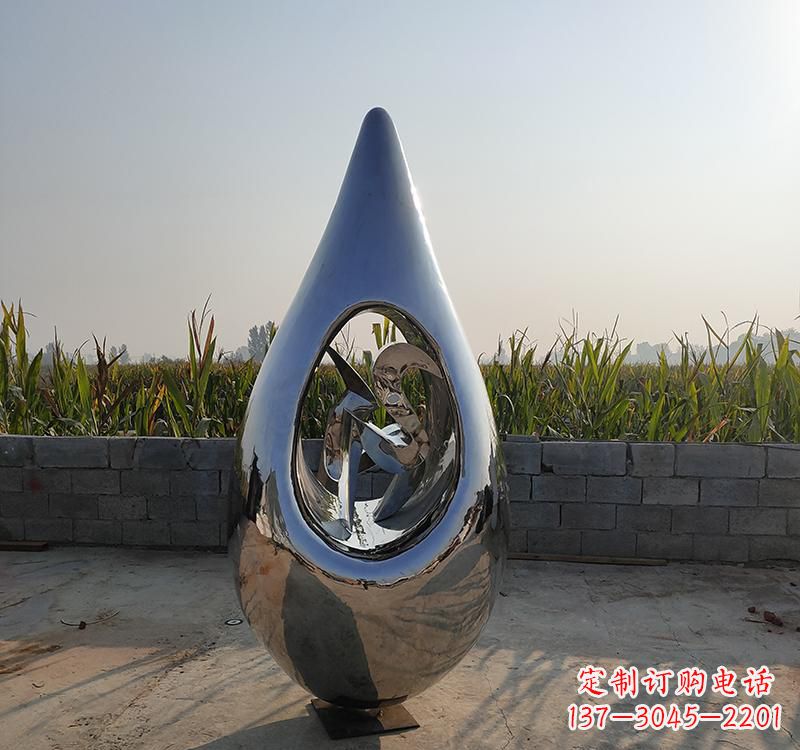廊坊不锈钢水滴雕塑展现自然之美