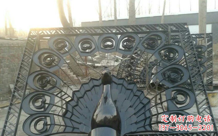 廊坊不锈钢孔雀开屏景观雕塑
