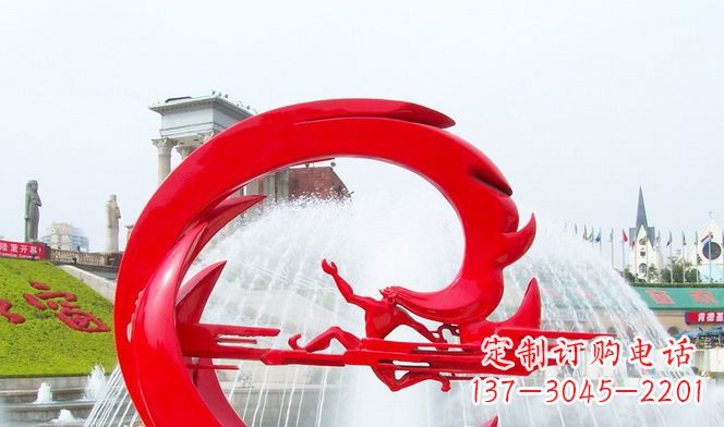 廊坊夸父的传奇不锈钢雕塑