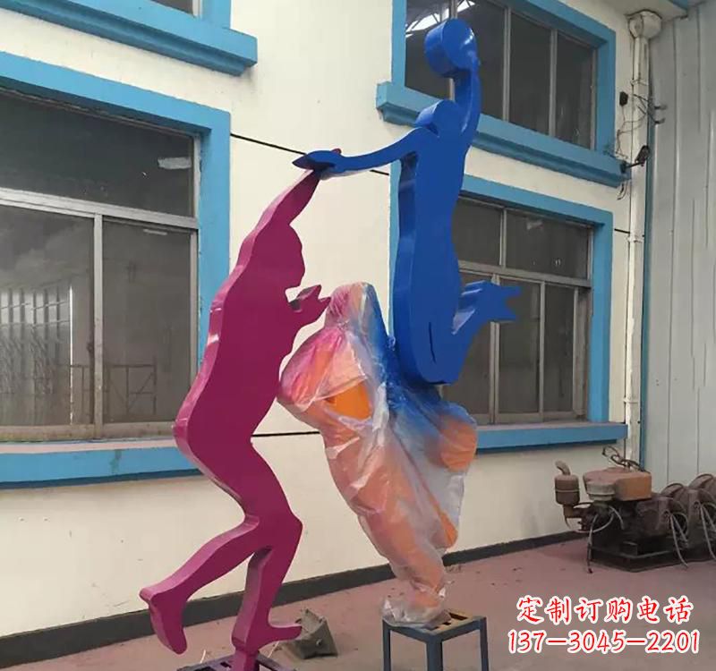 廊坊不锈钢篮球运动员雕塑纪念篮球运动传奇