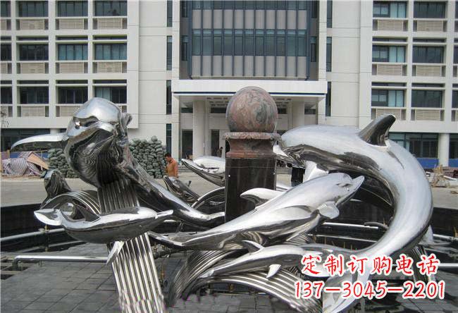 廊坊海豚雕塑融合浪漫和优雅