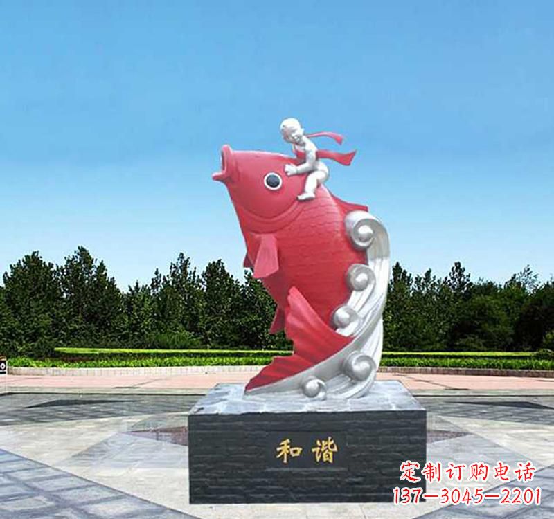廊坊不锈钢鲤鱼雕塑精美绝伦