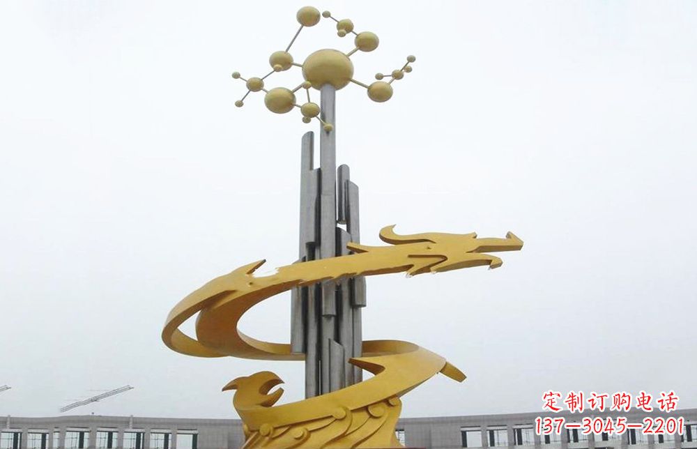 廊坊龙雕塑——点缀不锈钢城市景观
