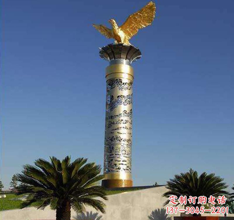 廊坊不锈钢龙柱雕塑把神秘的传统融入现代