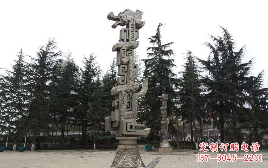 廊坊不锈钢龙柱雕塑引领公共景观