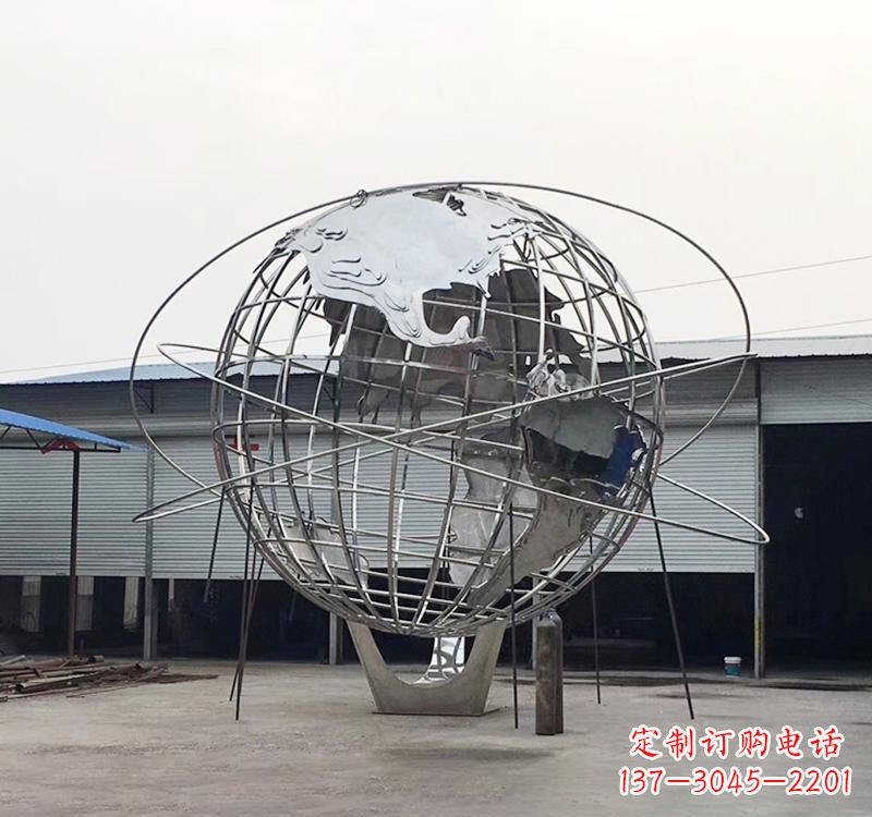 廊坊不锈钢制作的镂空地球雕塑