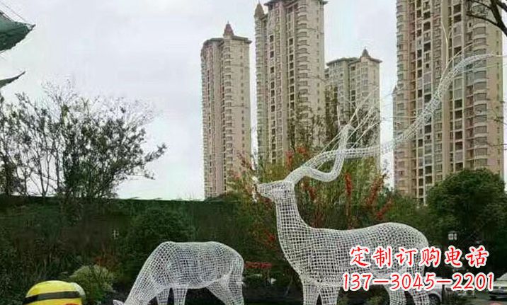 廊坊不锈钢镂空鹿雕塑精美纯粹的艺术之作