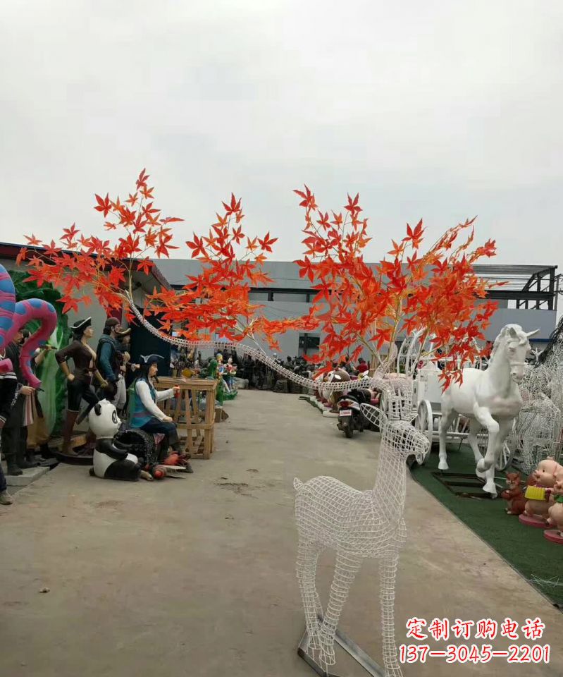 廊坊不锈钢麋鹿雕塑精美的艺术品