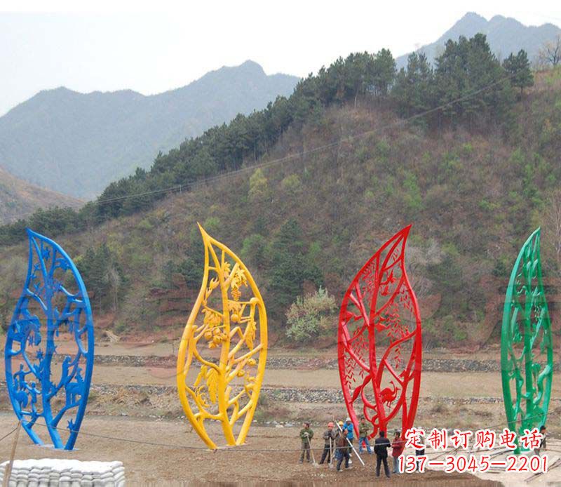 廊坊不锈钢镂空树叶景观雕塑精美绝伦