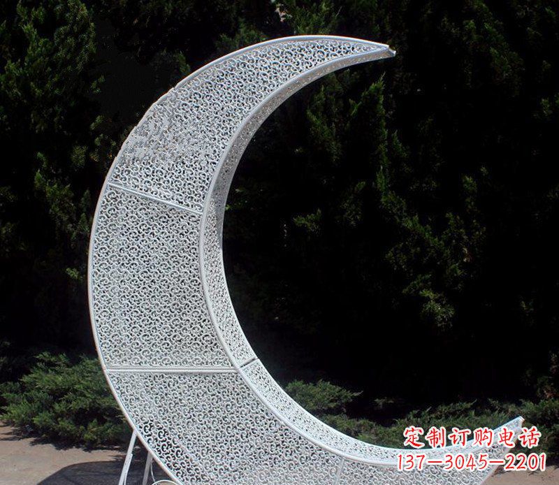 廊坊不锈钢镂空月亮公园雕塑浪漫而又神奇