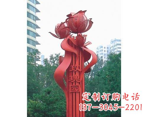 廊坊不锈钢玫瑰雕塑精美艺术之美