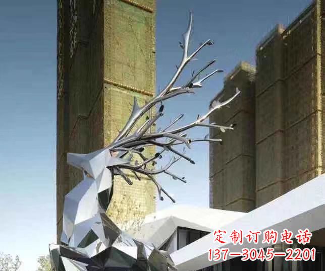 廊坊梅花鹿雕塑美丽的景观和动物雕塑