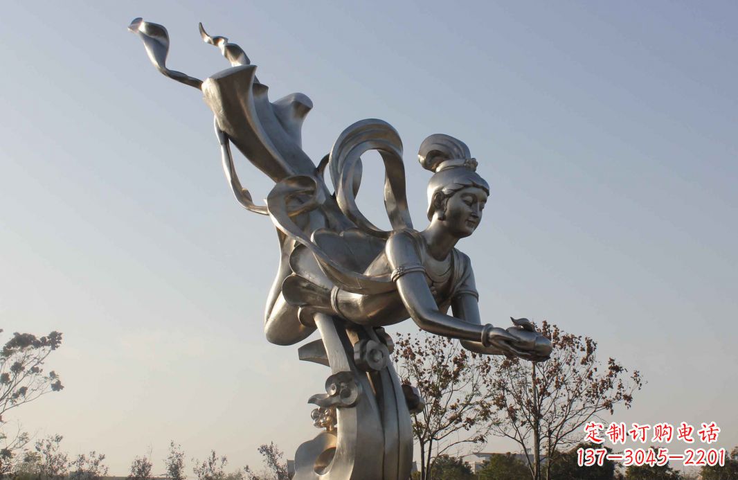 廊坊蟠桃祈福精美不锈钢雕塑
