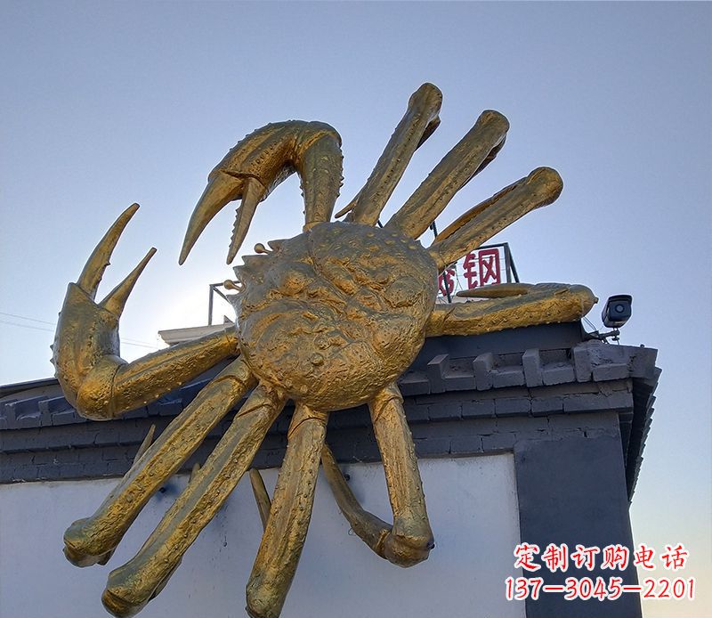 廊坊不锈钢螃蟹雕塑精美而又经久不衰