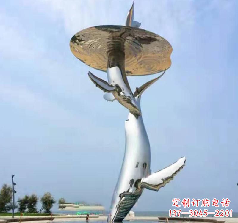 廊坊不锈钢海豚雕塑精美的艺术品