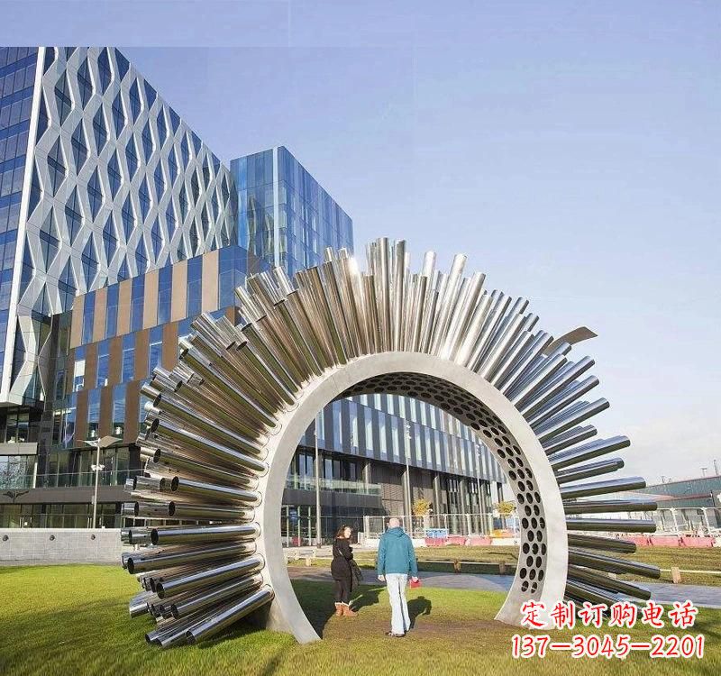 廊坊不锈钢拱门雕塑高雅典雅的艺术