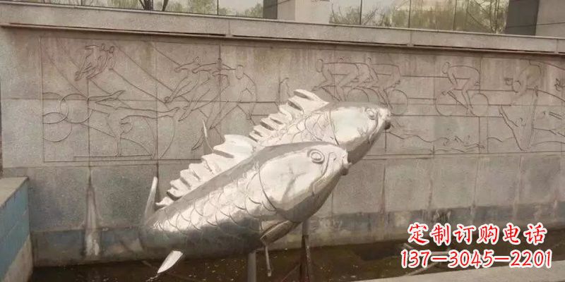 廊坊不锈钢鲤鱼雕塑精美的艺术品