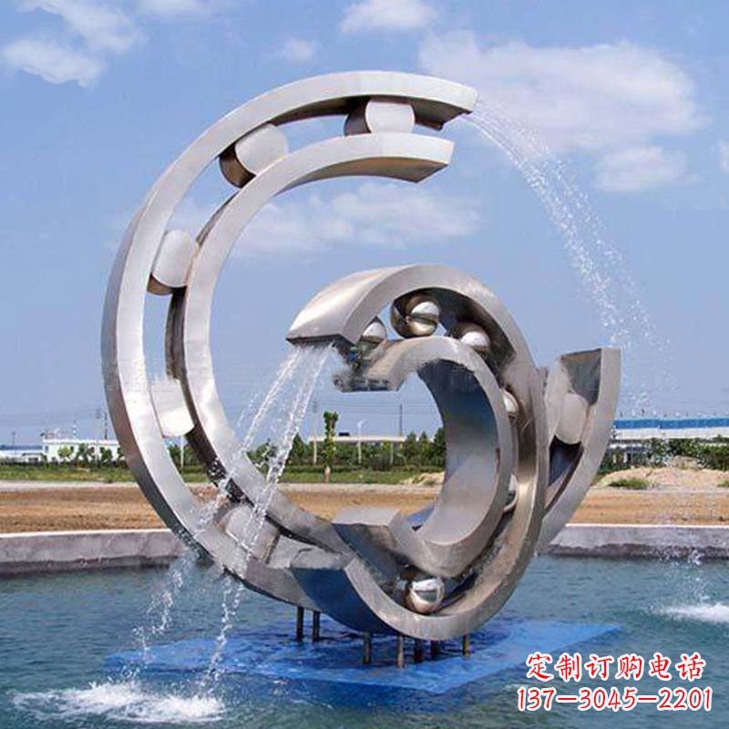 廊坊不锈钢喷水雕塑点缀园林水景的美