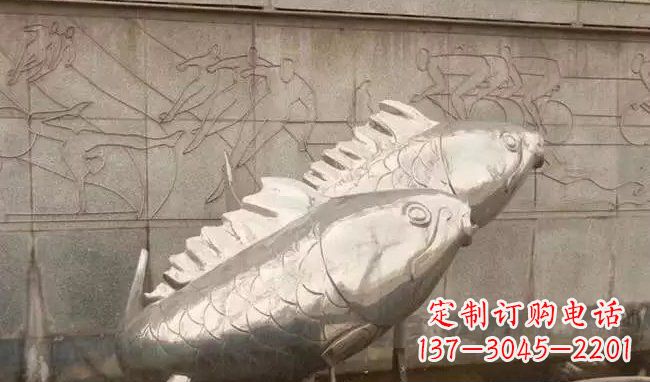 廊坊不锈钢喷泉鱼雕塑美丽装点城市