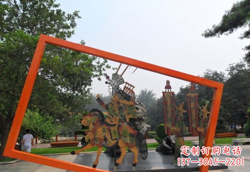 廊坊不锈钢皮影戏雕塑传承民间文化的艺术精粹