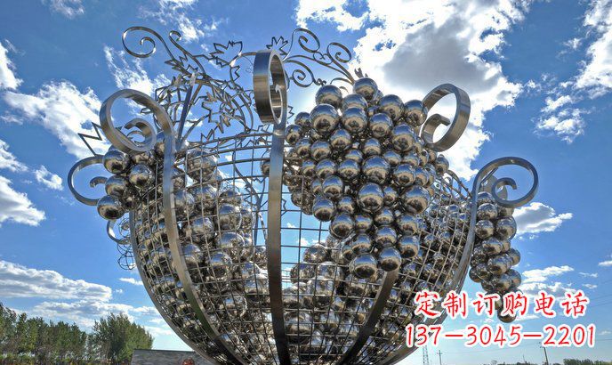 廊坊不锈钢葡萄雕塑精致美观、经久耐用