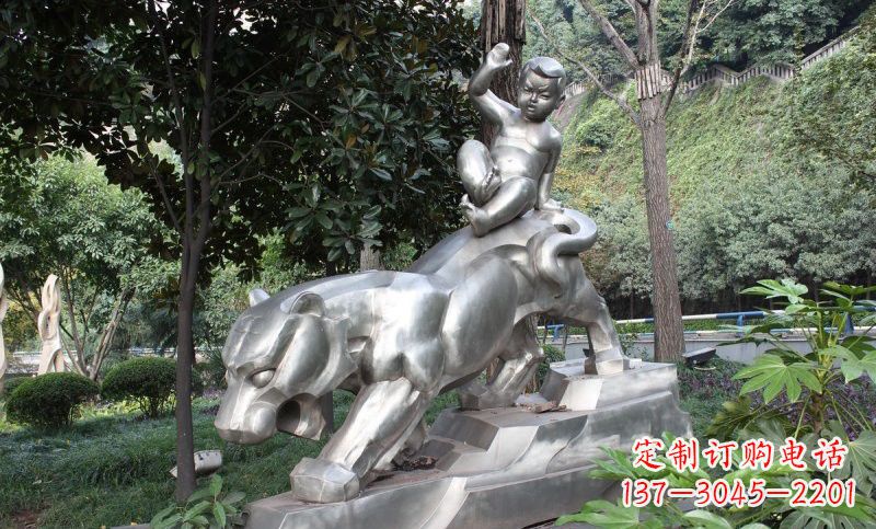 廊坊不锈钢骑老虎的小孩——青春永恒的象征