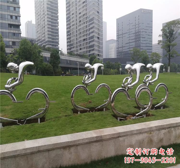 廊坊不锈钢自行车雕塑美丽的艺术绽放