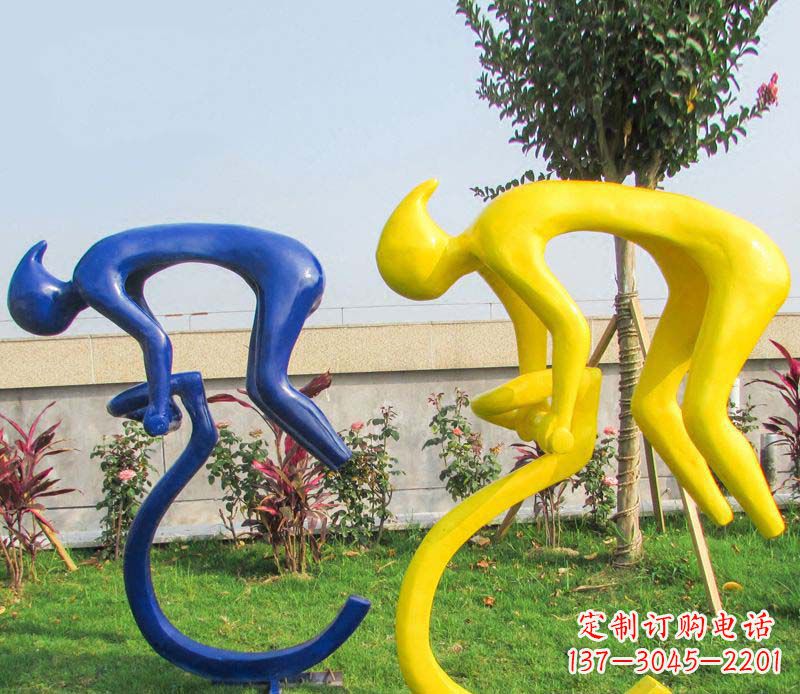 廊坊不锈钢骑自行车广场景观雕塑——给城市带来活力