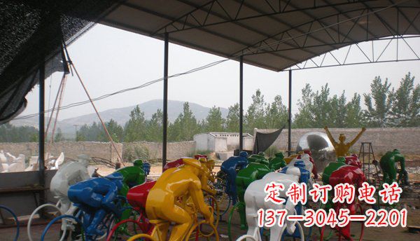 廊坊不锈钢骑自行车雕塑象征运动的艺术