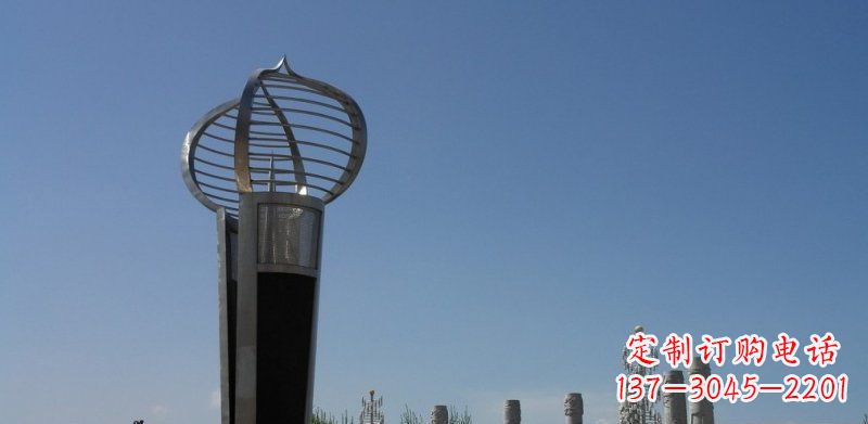廊坊不锈钢火炬形雕塑熠熠生辉