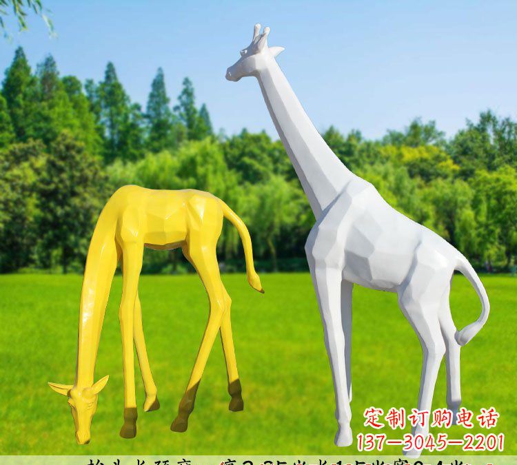 廊坊不锈钢长颈鹿雕塑完美结合美丽与耐久