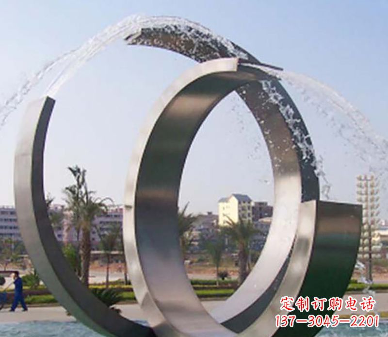 廊坊不锈钢情侣戒指雕塑象征爱情的永恒之物
