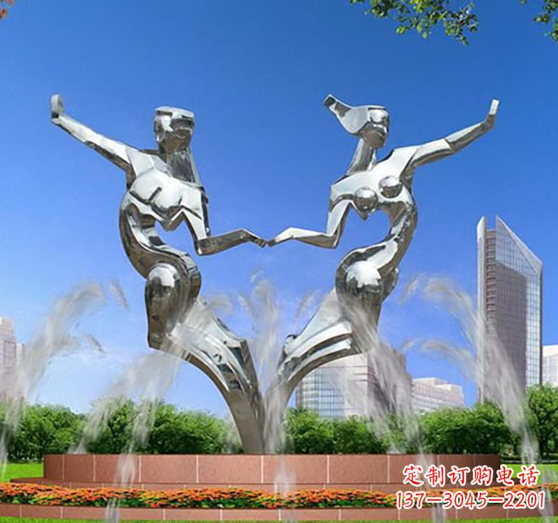 廊坊不锈钢情侣雕塑浪漫永恒的象征