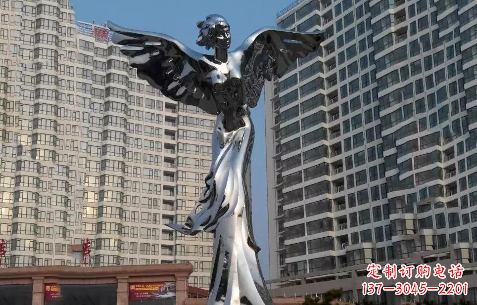 廊坊不锈钢天使雕塑传递着美丽与希望