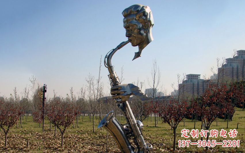 廊坊不锈钢萨克斯雕塑流动的美丽