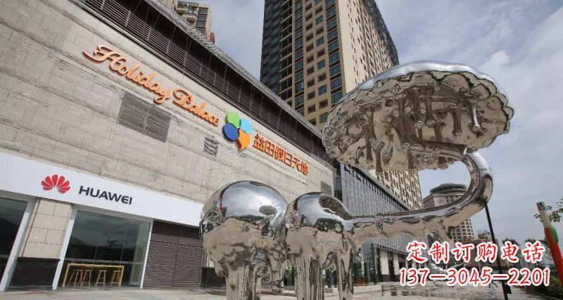 廊坊不锈钢门前的大象雕塑