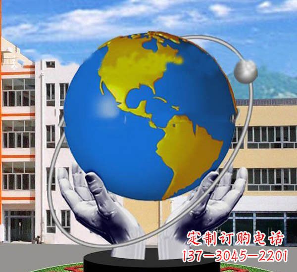 廊坊艺术与自然的完美结合——不锈钢手托地球雕塑