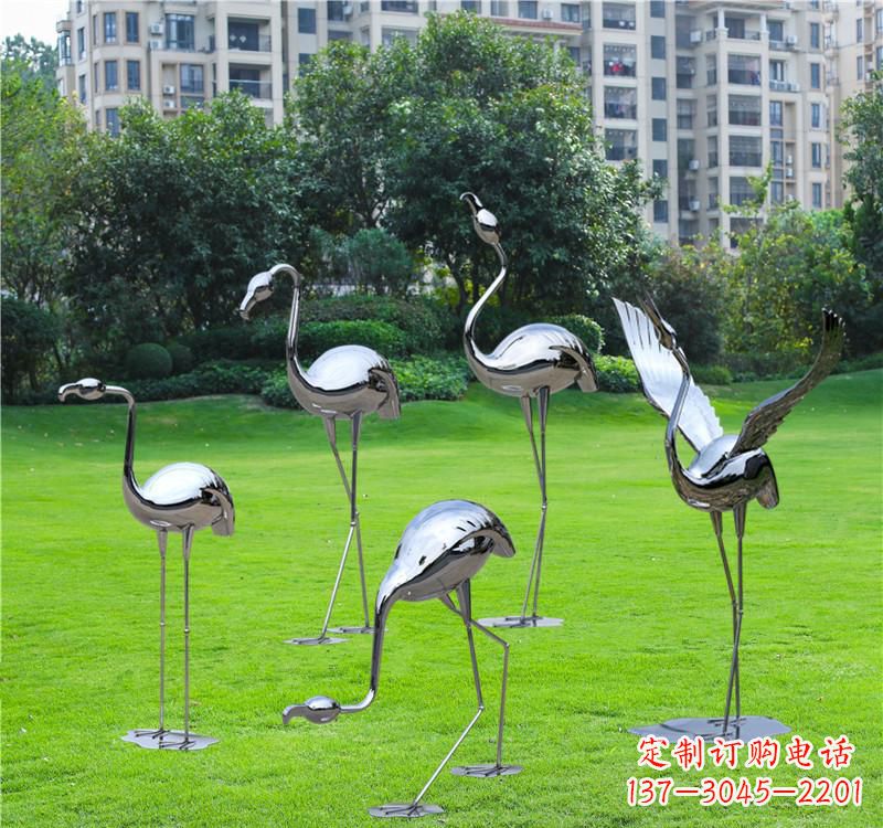 廊坊不锈钢仙鹤雕塑——传承中华文化精髓