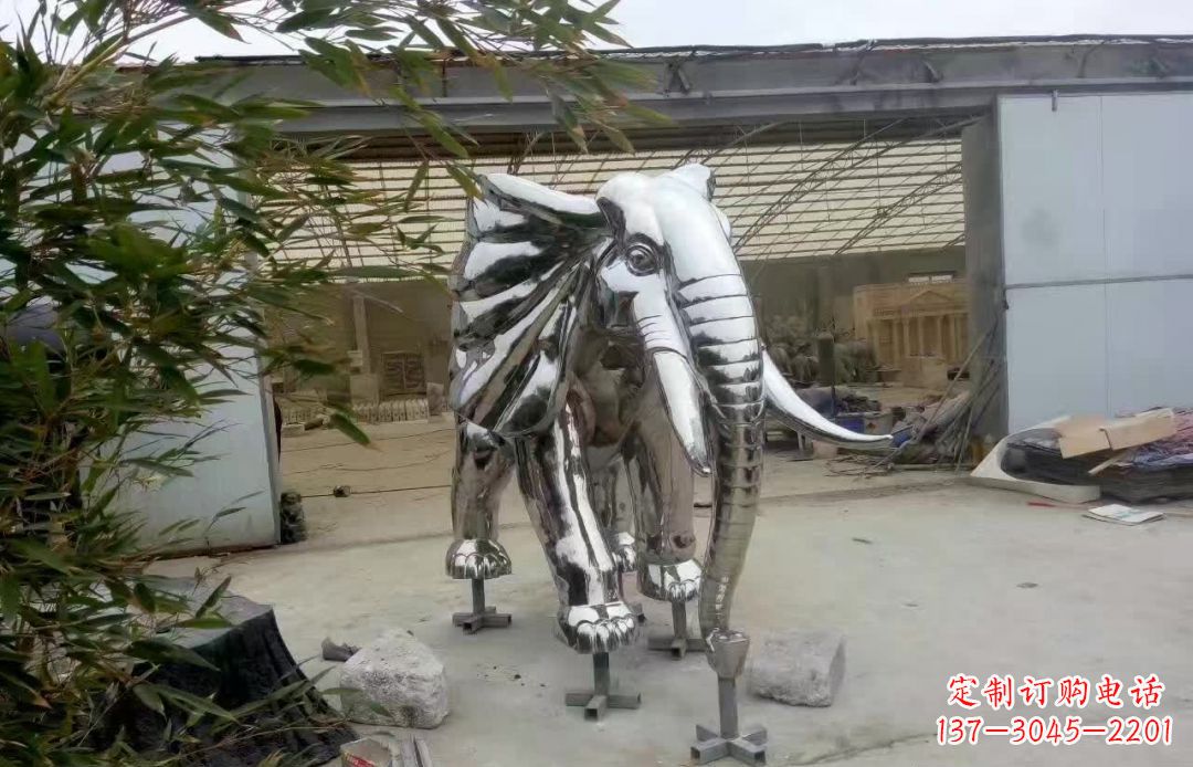 廊坊大象雕塑——装饰不锈钢售楼部