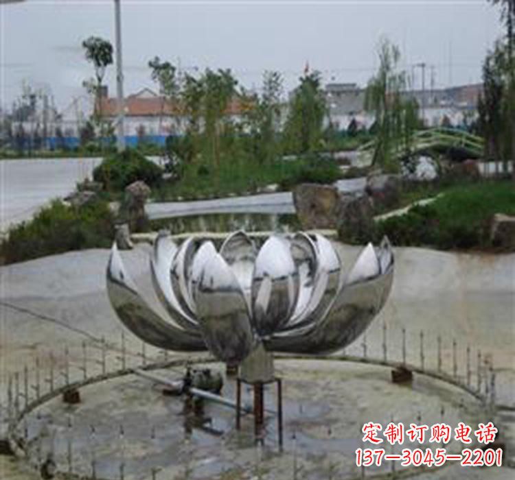 廊坊不锈钢荷花雕塑营造美丽水景