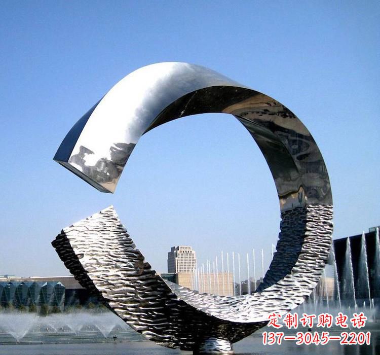 廊坊不锈钢水景圆环雕塑艺术与美的结合